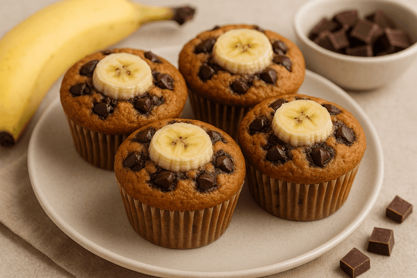Muffins Moelleux Banane & Chocolat