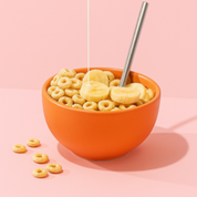 image représentant un bol de magic morning riche en protéine et sans gluten avec des bananes en topping